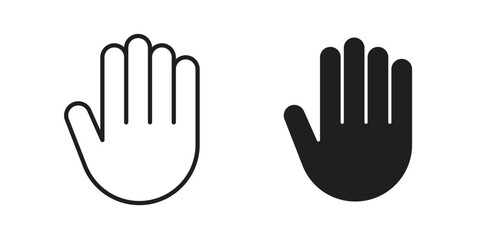 Hand icon set in flat and line style vectors
