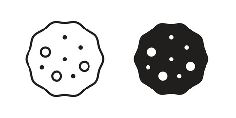 Cookie icon set in flat and line style vectors