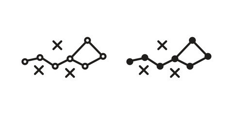 Constellation icon set in flat and line style vectors