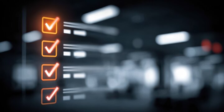 data validation process glowing neural network visualizing feedback inspection performance survey task management