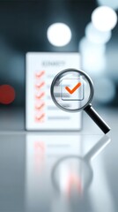 data validation process abstract line art showing feedback inspection performance survey task management integration