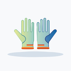 Obraz premium Vector Illustration of Two Protective Work Gloves.