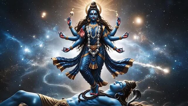 Divine Dance of Kali Puja Goddess Kali Triumphs Over Lord Shiva