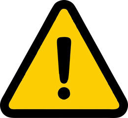 Bold Yellow Triangle Warning Sign with Black Exclamation Point Symbol