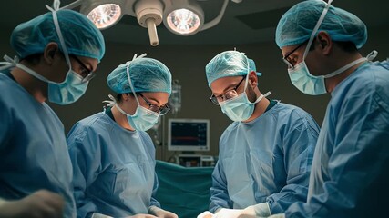 Realistic Medical Surgery in Operating Room with Surgical Team - Powered by Adobe