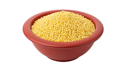 Isolated bowl of millet grains full of nutrition and healthy eating for healthy meal