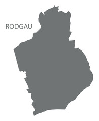 Rodgau city map with boroughs grey illustration silhouette shape