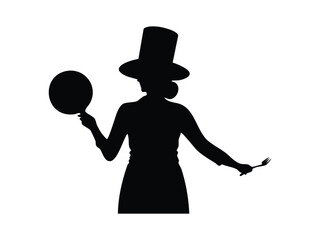 Silhouette of chef holding pan