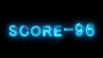 Neon level score -96 animation. Gaming level up sign animation. Neon next level. - Powered by Adobe