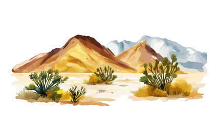 Death Valley National Park. Death Valley National Park hand drawn watercolor illustration