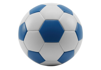 Fototapeta premium Isolated soccer ball with blue pentagons and white hexagons for team sport, athletic event