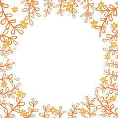 Obraz premium Abstract brunch of leaves and flower flat design illustration for decoration on Autumn seasonal and romance concept.