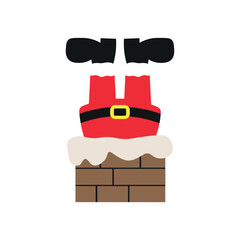 Santa Claus Legs in Chimney