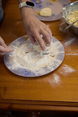  Woman Baking: Cheesecakes in Rustic Kitchen Scene