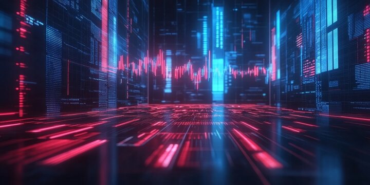 Futuristic Abstract Network Visualization of Massive Financial Data with Virtual Tunnels and Colors