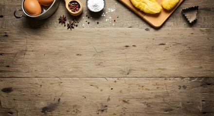 Sweet christmas cookie cutters on a wooden background ready for dessert cooking