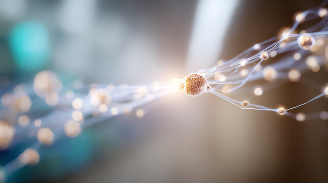 A close-up view of interconnected particles representing a molecular structure, showcasing intricate details of scientific exploration.