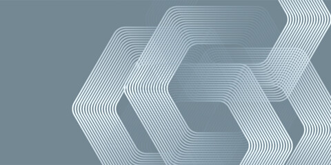 Abstract hexagon lines on gray background. Geometric stripe line art design modern