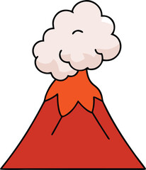 -a-detailed-volcano-erupting-smoke-on-white-backgr.eps