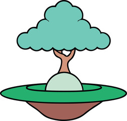 -a-floating-bonsai-tree-with-aura-on-white-backgro.eps