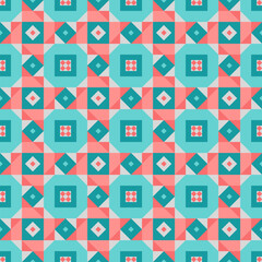 Seamless pattern with the Christmas stars in the minimalistic style with geometric shapes
