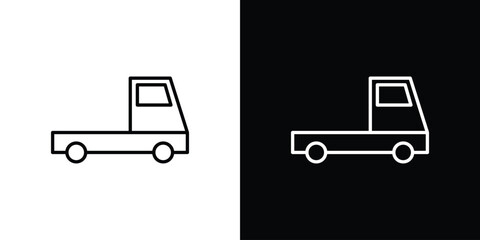 Truck container empty icon vector illustration. editable stroke icon.