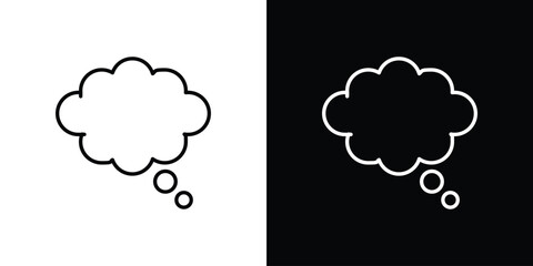Thought bubble icon vector illustration. editable stroke icon.