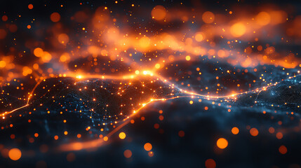 A mesmerizing abstract representation of digital connections and energy, showcasing vibrant colors and intricate patterns.