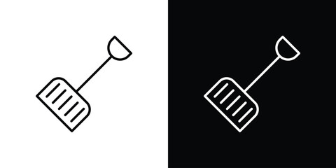 Snow shovel icon vector illustration. editable stroke icon.