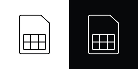 Sim card icon vector illustration. editable stroke icon.