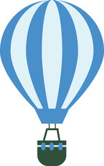 Fototapeta premium Blue Striped Hot Air Balloon Icon