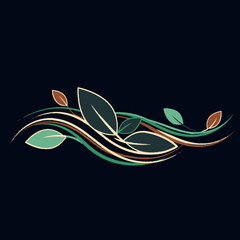 Obraz premium Elegant Leafy Design A Colorful Vector Illustration of Organic Elements and Natural Forms