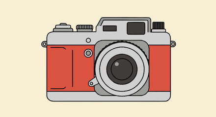 Stylish vintage camera illustration for photography enthusiasts Capture memories in a unique design