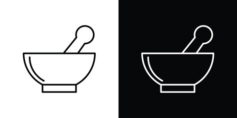 Mortar pestle icon vector illustration. editable stroke icon.