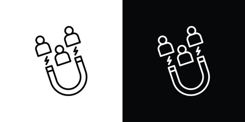 Magnet user icon vector illustration. editable stroke icon.