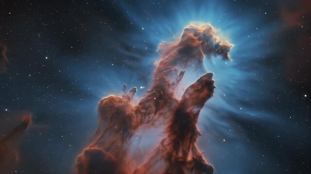 Realistic Space Nebula Pillars Of Creation Deep Space Background