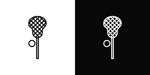 Lacrosse stick ball icon vector illustration. editable stroke icon.