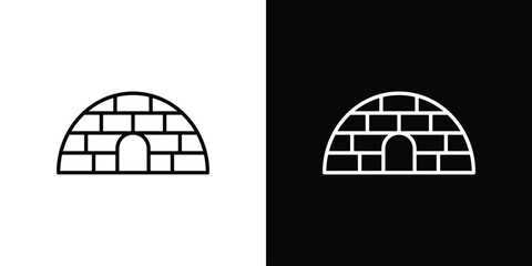 Igloo icon vector illustration. editable stroke icon.