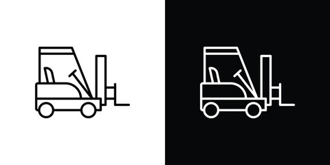 Forklift icon vector illustration. editable stroke icon.