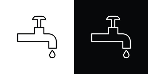 Faucet drip icon vector illustration. editable stroke icon.