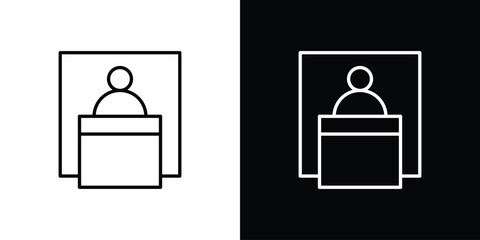 Exhibitor icon vector illustration. editable stroke icon.