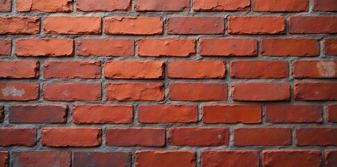 Obraz premium Roughly textured wall surface featuring a consistent pattern of aged reddish-brown building blocks providing a solid background for various design projects and architectural concepts.