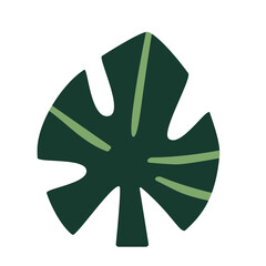 Dark green monstera-style leaf with bold lines, ideal for exotic, modern, or jungle-themed design accents and pattern backgrounds.
