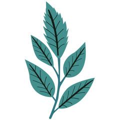 Fototapeta premium Green leafy branch with natural texture, ideal for rustic, boho, or eco-friendly design accents and decorative borders. 