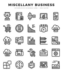 Simple Set of Miscellany Business Related Vector Lineal Icons.