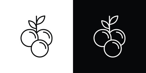 Blueberries icon vector illustration. editable stroke icon.