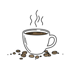 Coffee Cup Doodle Illustration