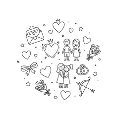 Love and Relationship Doodle