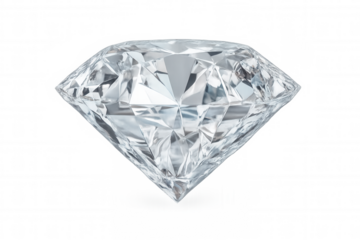 Brilliant diamond reflecting light, symbolizing luxury, wealth, and elegance on transparent background
