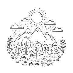 Eco Nature Doodle Vector